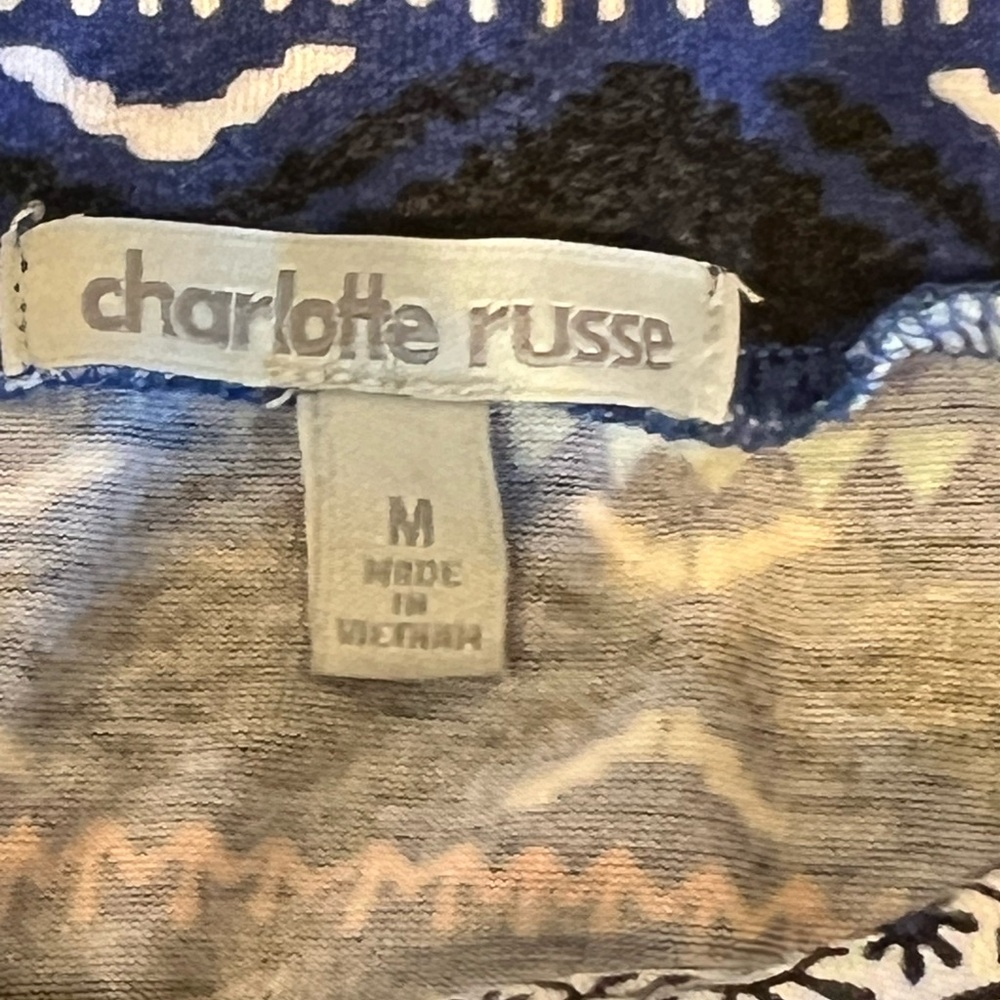 Charlotte Russe Medium High Slit Boho Hippie  SouthWestern Blue Maxi Skirt‎ - Picture 6 of 8